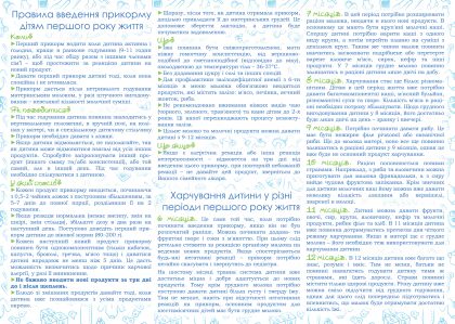 Буклет з інфосерії "Здоровеньке малятко": "Прикорм до року" Б